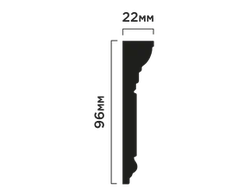 Карниз L1602 ПОЛИСТИРОЛ HI WOOD 96мм х 22мм х 2,0м.