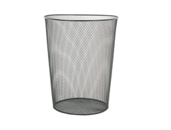 Корзина для бумаг, металлическая, черная (9л)