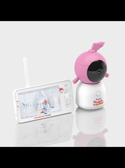 Видеоняня Ramili Baby RV100NUSHA Нюша, Малышарики, с креплением, Wi-Fi моторизированная видеоняня с креплением + монитор с диагональю 12,7 см., интерком, DVR, 2k
