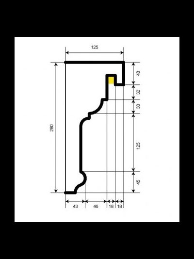 Фасадный карниз для подсветки KC308