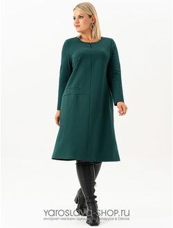 Модель :4094.Трикотажное женское платье зеленого цвета