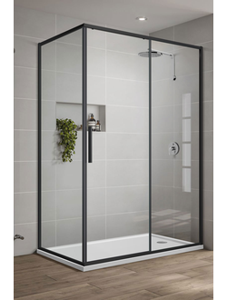 Душевой уголок Slim-U VSS-2SU8010CLB, 1000*800, м.черный, стекло прозрачное