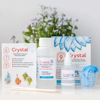 Crystal 9 эпоксидная смола двухкомпонентная (прозрачная), 300 грамм