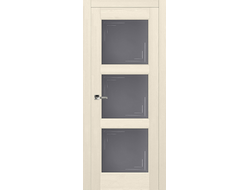 Дверь брашированная Турин со стеклами, слоновая кость