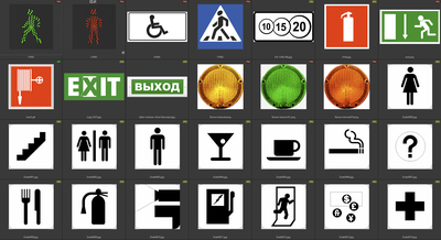 Пиктограммы, знаки