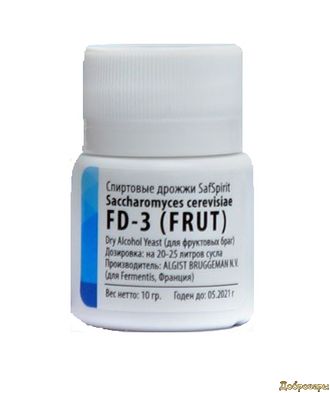 Дрожжи для дистилляции Safspirit FD-3 Fruit, для фруктовых браг, 10 гр. (Fermentis)