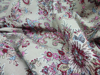 Ткань льняная "Огурцы" Вид 2