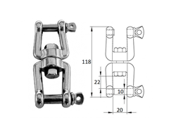 Вертлюг скоба-скоба 6мм CIM 2703-0106