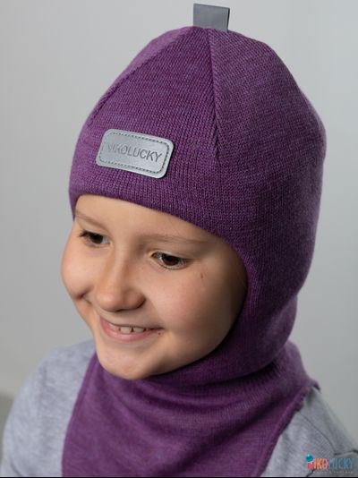Шапка-шлем 20101-01 с утеплителем, х/б подклад, пурпур 50-52