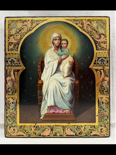 Дарующая - икона Божией Матери 27х31см, стилизованная "под старину"