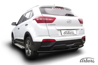 Защита заднего бампера d57 радиусная Arbori черн. для HYUNDAI Creta 2016-нв ( AFZDAHCRET4WD12B )