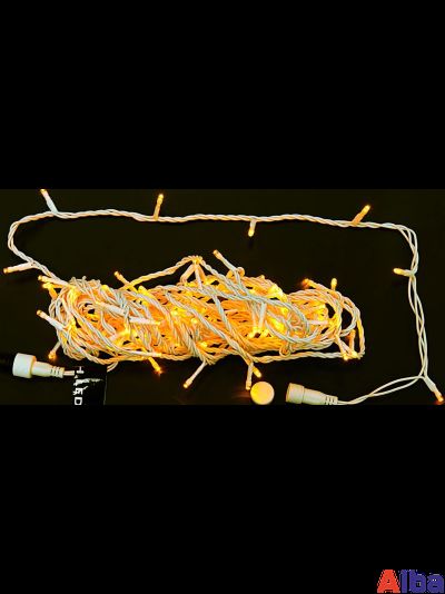 Гирлянда-Нить 10 м, 24В, ЖЕЛТЫЙ, IP65 ПВХ, статика