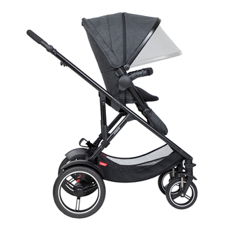 Коляска 2в1 для двойни Phil and Teds Voyager Charcoal Grey