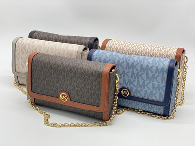 Сумка Michael Kors синяя с контрастной окантовкой