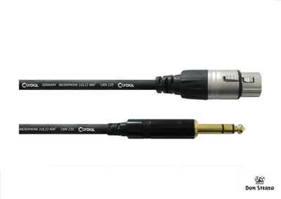 Фото микрофонного кабеля Cordial CFM 6 FV XLR female/джек стерео 6.3мм