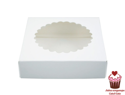 Коробка для пряников Белая с окном 11,5х11,5х3 см