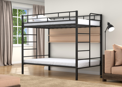 Двухъярусная кровать Валенсия 120 Твист Черный полка дуб молочный