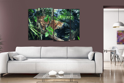 Модульная картина "Леопард на дереве"