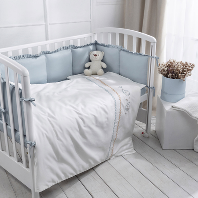 Комплект в кроватку Perina Toys Sateen Collection 6 предметов аквамарин