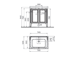Шкаф Vitra Valarte 80 см с раковиной, с дверцами, цвет серый матовый, 62154
