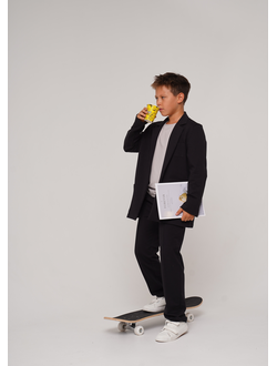 Брюки трикотажные со стрелкой черные