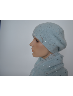 Vizio берет и шарф Италия 1350 голубого цвета vizionshop