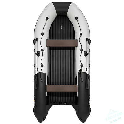 Лодка ПВХ Мастер Лодок Ривьера Килевое надувное дно 4300 &quot;Комби&quot; Св.Серый / Чёрный