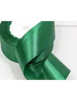 Лента атласная 38мм (56, темно-зеленая), 22,9м
