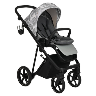 Коляска 3в1 Roan Sol Flowers Gray/Black (руч.Черная)