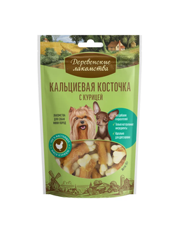 Деревенские лакомства, Кальциевая косточка с курицей для мини пород
