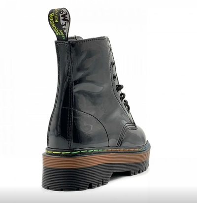 Dr. Martens Jadon Patent с мехом (черные с желтым) лак
