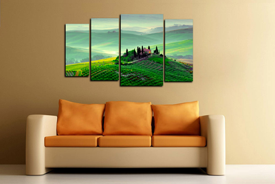 Модульная картина "Усадьба на холме"