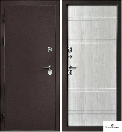 Дверь с терморазрывом Протерма букле шоколад/Уайт