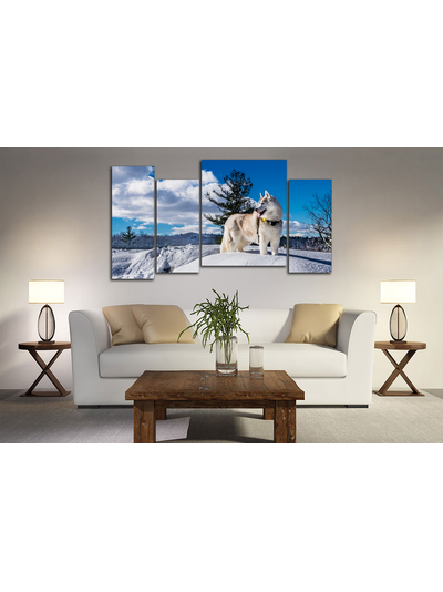 Модульная картина "Снежная лайка"