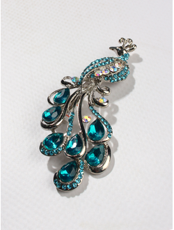 Брошь "Жар-Птица синяя"