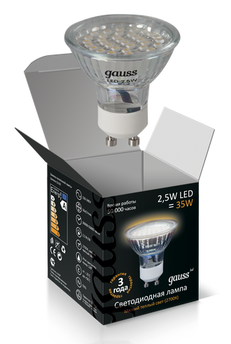 Светодиодная лампа Gauss LED 2.5w GU10