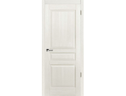 Дверь Валенсия белая эмаль, брашированный массив сосны