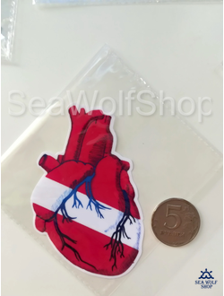 Наклейка сувенир оракал Флаг-сердце №15