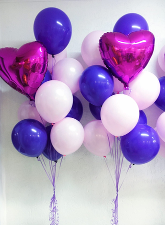 фиолетовые и розовые воздушные шары краснодар