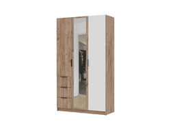 Спальня ОРЕГОН - ШК 03 Шкаф 3х-створчатый Дуб Крафт Табачный/Белый супермат