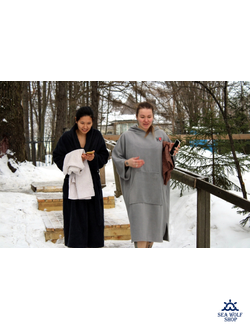 Пончо KF флисовое с капюшоном и шапкой, разные цвета