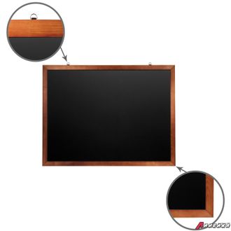 Доска для мела магнитная BRAUBERG, 90×120 см, черная, деревянная окрашенная рамка, Россия. 236893