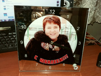 Печать на квадратных часах (Зеркало)