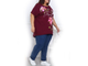 Женская туника-футболка  БОЛЬШОГО РАЗМЕРА Арт. 17878-6498 (цвет бордовый) Размеры 58-76