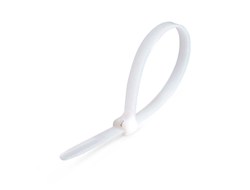 Стяжки нейлоновые КСЗ 5х250 (бел) (100шт) с металлическим зубом