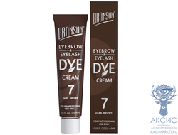 Крем-краска для бровей и ресниц BRONSUN, цвет темно-коричневый #7, 15 мл