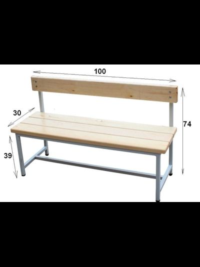 Скамья для раздевалок со спинкой 100 см СС-100