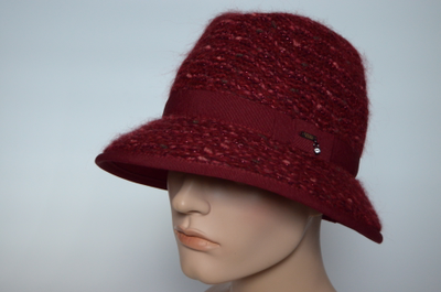 Бордовая фетровая шляпа Vizio италия 6924