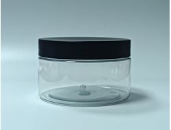 Банка PET 300мл прозрачный с черной крышкой, арт. 300/25-135А3