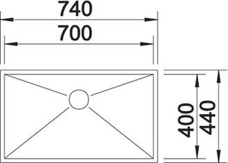 Мойка Blanco ZEROX 700-U с отв. арм. InFino